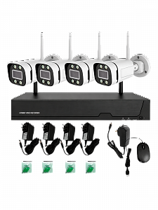 Комплект видеонаблюдения беспроводной на 4 камеры Wi-Fi 3MP Орбита OT-VNK07